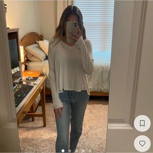 White flowy lounge top